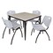 Regency Kahlo Square Table & Chair Sets, 36 W, 36 L, 29 H, Wood, Metal, Plastic Top, Maple TPL3636PLBK47GY - alternate 1